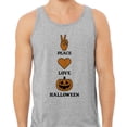 thumbnail image 2 of Peace Love and Halloween Tank Top Unisex X-Small Grey, 2 of 5