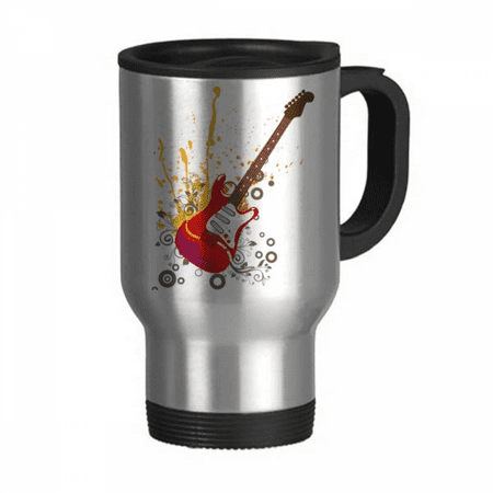 

Electric Guitar Jazz Music Culture Travel Mug Flip Lid Stainless Steel Cup Car Tumbler Thermos