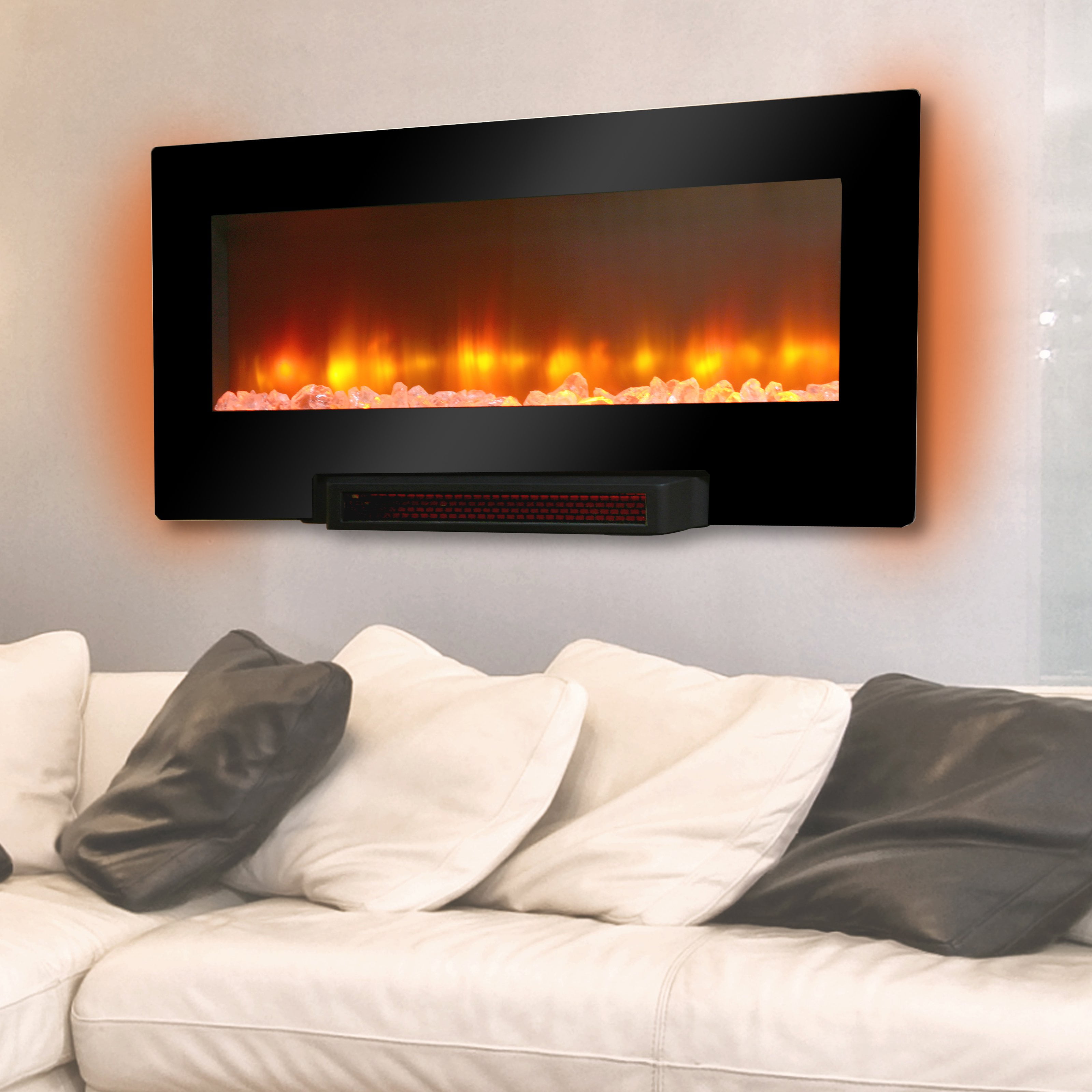 Cameron Flat Panel Wall Pedestal Infrared Fireplace Walmart Com
