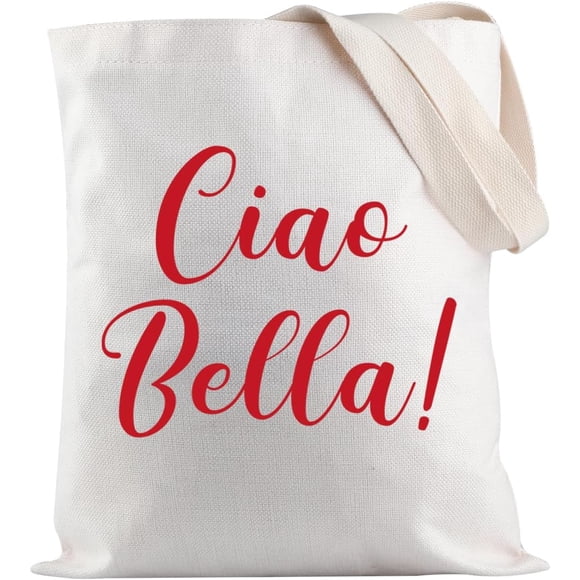 Italian Sayings Shopping Bag Ciao Bella Tote Bag Italian Hello Shoulder Bag Italy Souvenirs Italian Gift Italy Lovers Gift