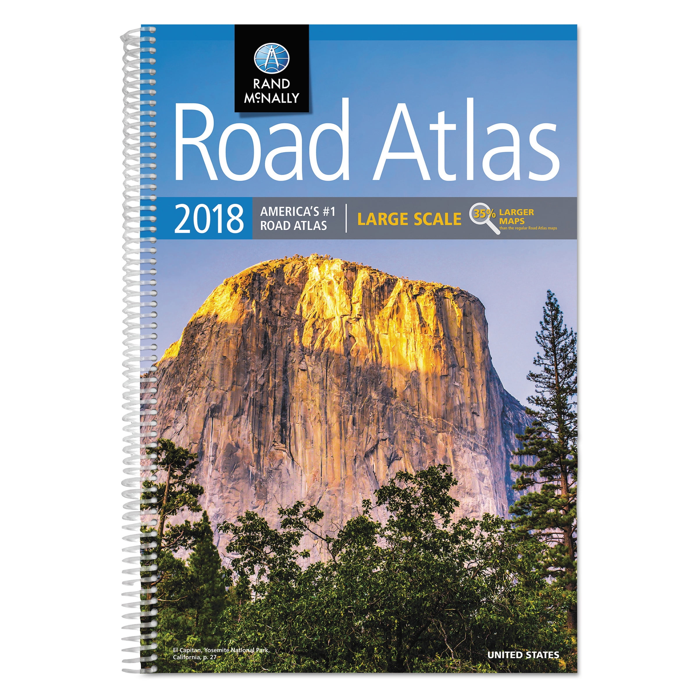 Rand McNally Large Scale Road Atlas, Spiral, 264 Pages, 2018 Edition