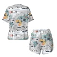 thumbnail image 5 of Naloa The World Map with Cartoon Animals Women's Short-Sleeved Pajama Set, Loungewear, Summer pajamas, Breathable Cozy - 4X-Large, 5 of 9
