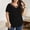 c01Black, variant on JGGSPWM (L-5XL) Women's Plus Size V Neck T Shirts Summer Half Sleeve Tees Solid Color Casual Loose Fit Cotton Tunic Tops White XXL