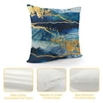 thumbnail image 4 of Creowell Navy Blue Gold Marble Teal Abstract Farmhouse Throw Pillow Covers Fall Pillow Case Soft Pillowcase Cushion Covers for Sofa Bed Bedroom Car Chair Living Room Home Decorative 24x24in, 4 of 5
