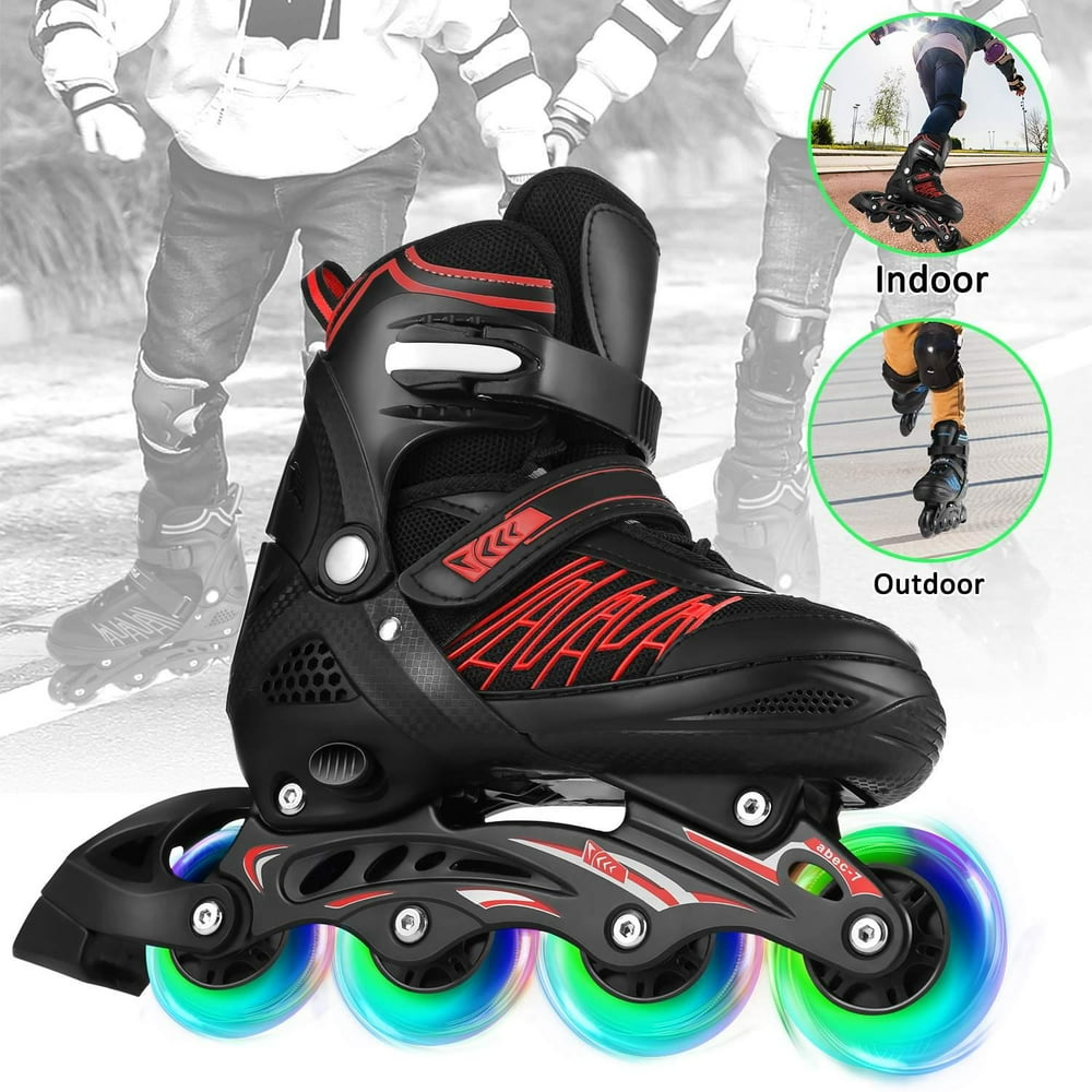 Adjustable Inline Skate with Illuminating Wheels for Kids Girls Boys