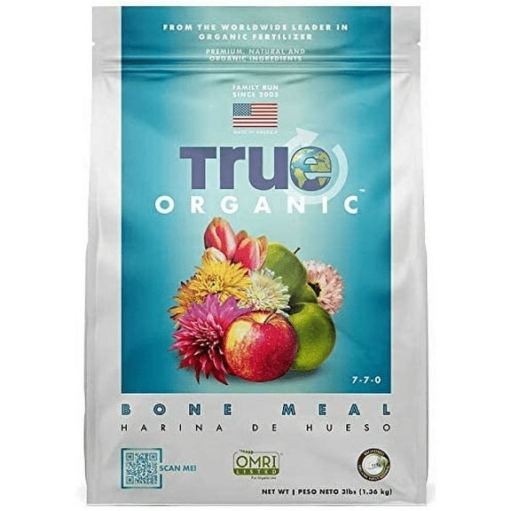 True Organic Plant Foods Bone Meal - CDFA, OMRI, for Organic Gardening, 3lbs