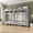Gray, variant on heavy duty portable closet Organization, Metal Frame with Multicolor Fabric Cover, 4 Storage Compartments, 4 Hanging Rods, 4 Drawers,Suitable for apartments and student dormitories.