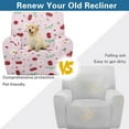 thumbnail image 4 of Xixirimido Cherries Daisy Pink Pattern Recliner Slipcovers with Arms 4 Pieces Lazyboy Recliner Chair Cover Non Slip Recliner Slip Covers for Recliner Chair with Storage Pockets Furniture Protector, 4 of 7