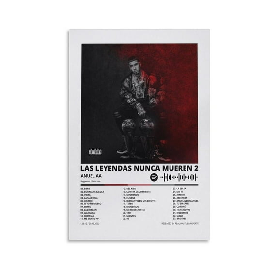 Anuel AA Canvas Poster Wall Decorative Art Painting Living Room Bedroom Decoration Gift