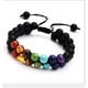 thumbnail image 4 of Pulsera de energía de yoga con piedra volcánica negra para hombre con piedra colorida, 4 of 5