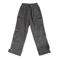 thumbnail image 4 of XIAOCHA Mens Side Button Closure Cargo Pants Retro Loose Straight Trousers Athletic Workout Streetwear PantsGreyXXXL, 4 of 4
