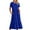 Blue, variant on Women's Summer Casual Short Sleeve Crewneck Swing Dress Flowy Tiered Maxi Beach Dress with Pockets