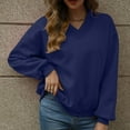 thumbnail image 6 of Jalioing V Neck Sweatshirts for Women Loose Basic Long Sleeve Pullover Tops Solid Color Fall Winter Casual Shirts, 6 of 8