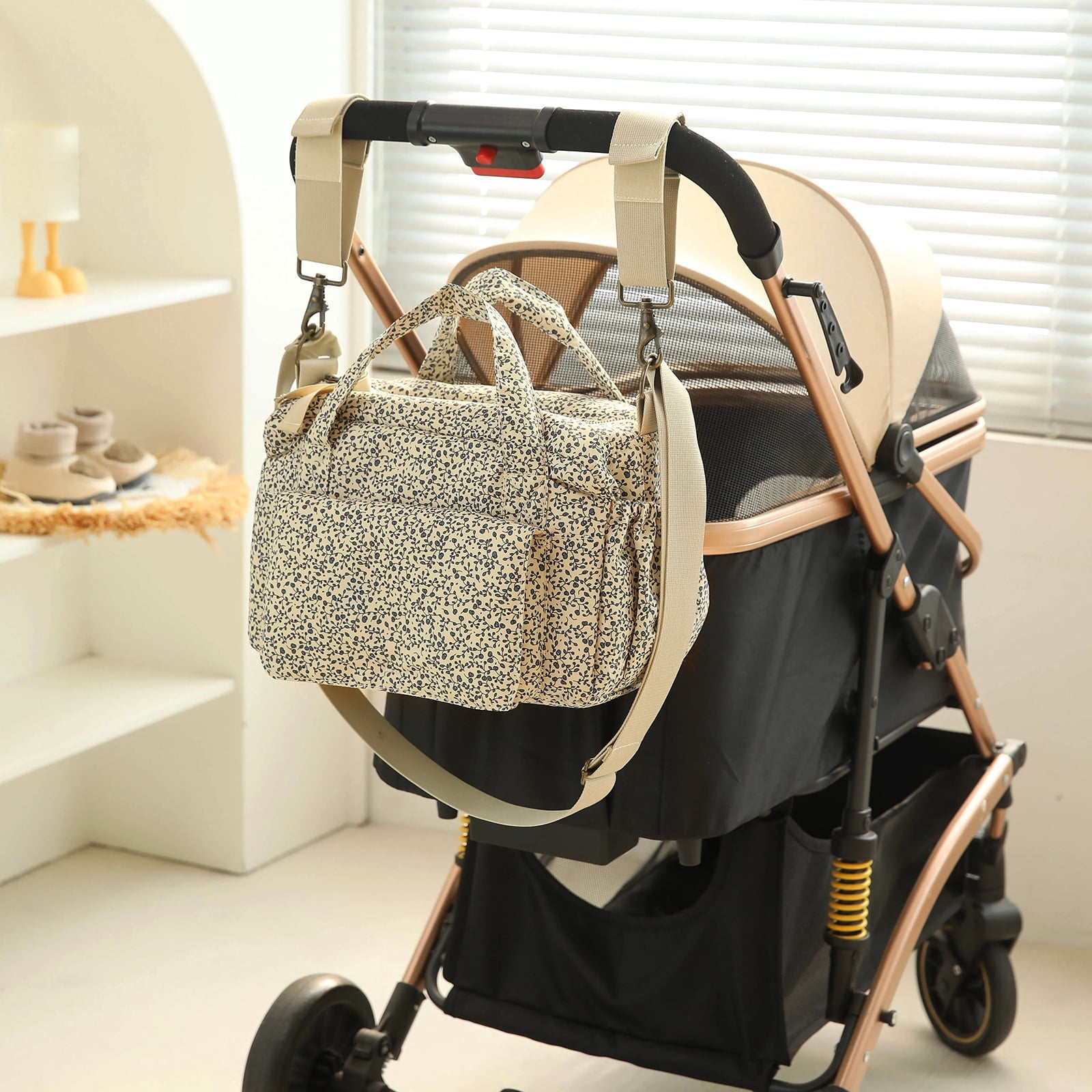 Large Capacity Baby Diaper Bag with Multi-Pockets, Multifunction Travel Organizer with Zipper, Baby Supplies Storage Tote for Newborn Mom Daily Use (style4)
