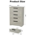 thumbnail image 5 of 5 Drawer Dresser for Bedroom, Natural Chest of Drawers with Embedded Handles, Wooden Dresser Organizer for Living Room, Nursery, Hallway and Entryway, 5 of 7