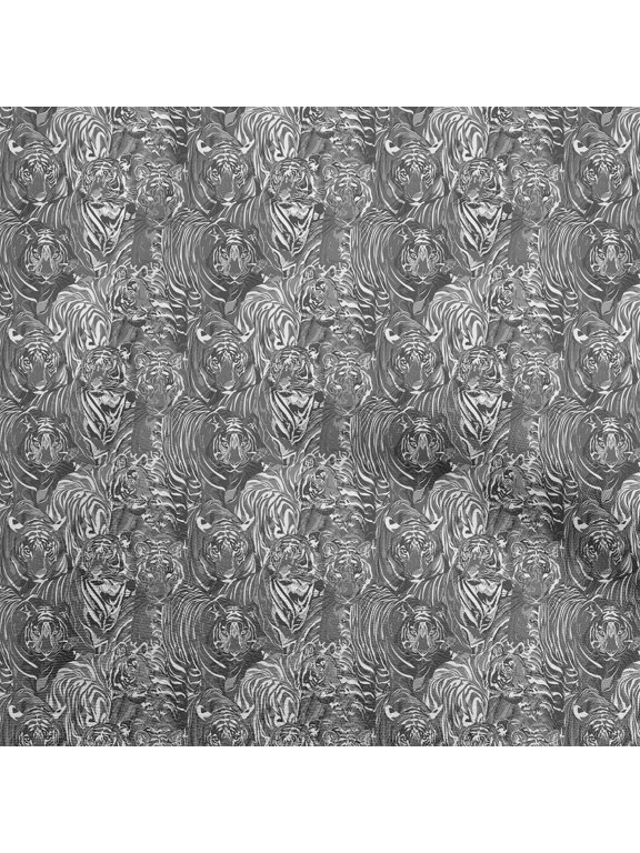 CottonPoplinGrayFabricAnimalDiyClothingQuiltingFabricPrintFabricByYard56InchWide