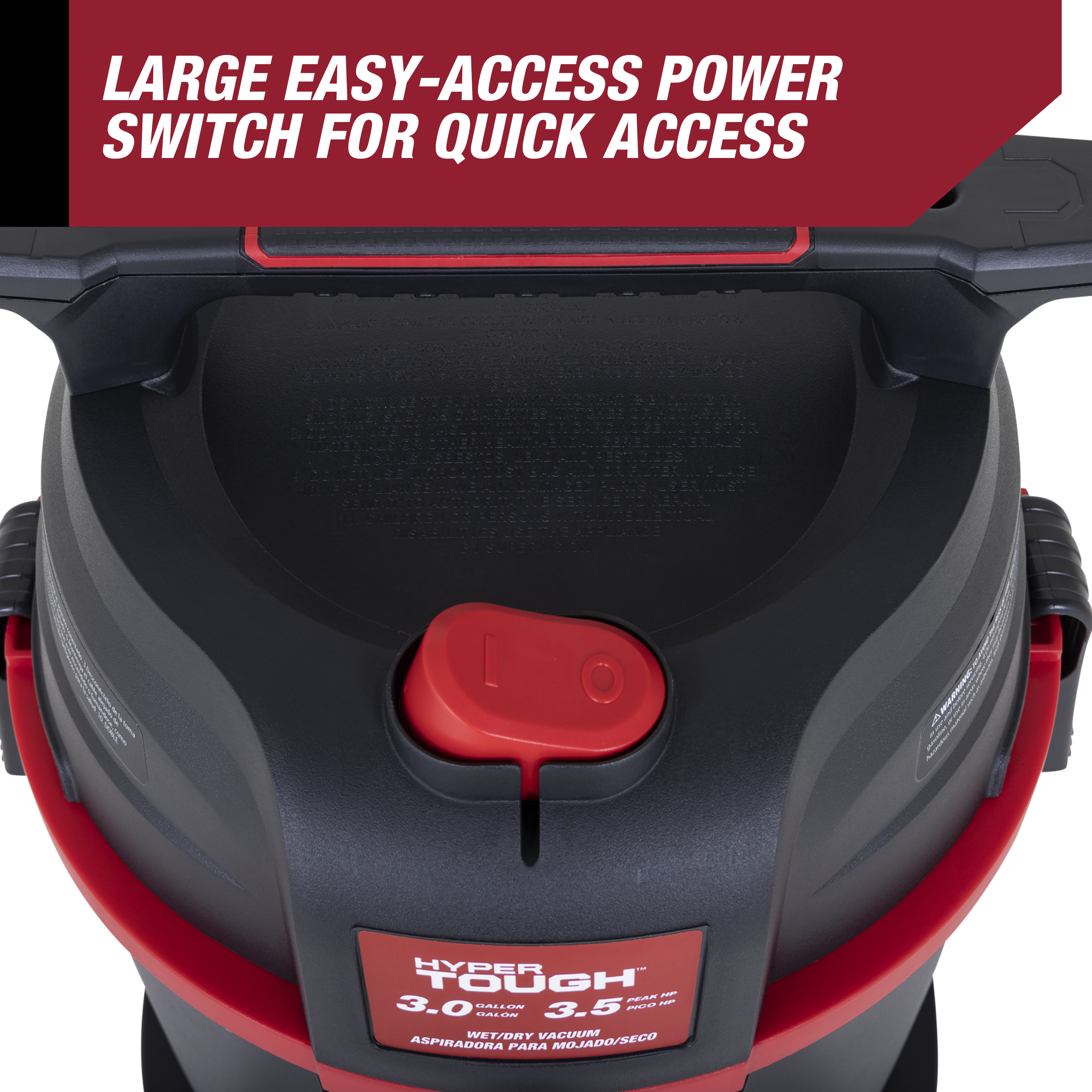 Hyper Tough 3 Gallon 3.5 HP Poly Wet/Dry Vacuum photo 8
