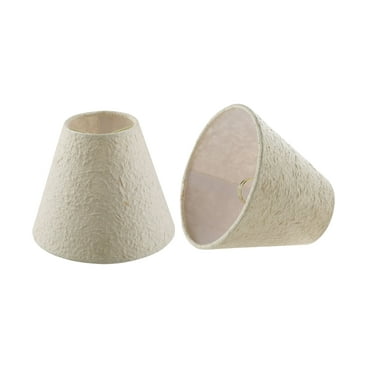 Aspen Creative 32671-2 Small Hardback Empire Shape Chandelier Clip-On Lamp Shade Set (2 Pack), Transitional Design in Off White, 6" bottom width (3" x 6" x 5")
