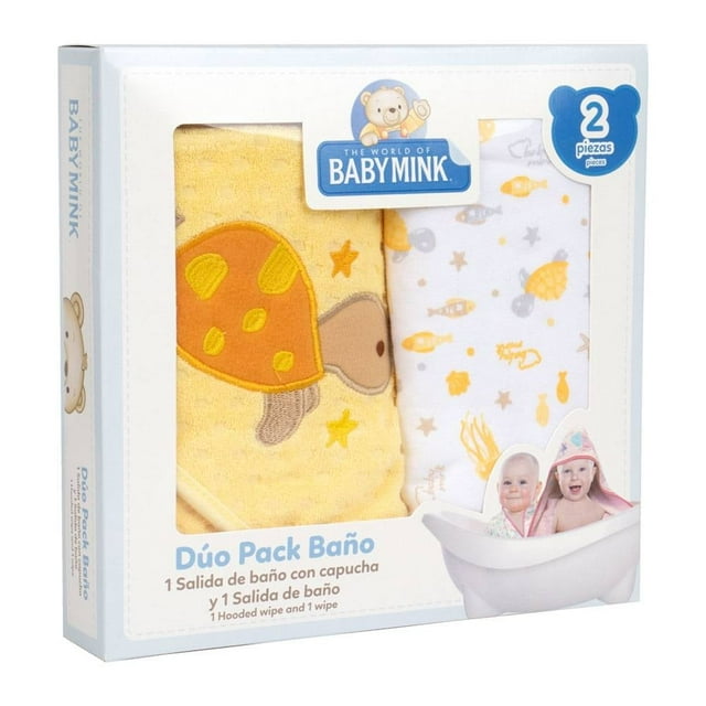 Set de 2 Toallas de Baño para Bebé Baby Mink Tradicional y con capucha