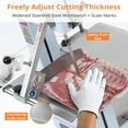 thumbnail image 5 of EastVita Meat Saw for Butchering, 1100W Bone Saw Machine, 0.39～6.6 Inches Cutting Thickness with 6 Saw Blades, Meat Bandsaw Butchering with Workbench Width of 20.86 x 17.52 Inches, 5 of 5