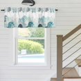 thumbnail image 4 of Kitchen Valances for Window, Summer Ocean Conch Coral Turquoise Light Filtering Rod Pocket Valance Curtain, Cute Starfish Seagrass &nbsp;Short Curtains Window Topper for Bedroom Living Room 42x18in, 4 of 9
