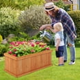 thumbnail image 4 of Costway Raised Garden Bed Fir Wood Rectangle Planter Box with Drainage Holes Orange, 4 of 11