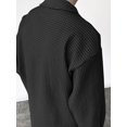 thumbnail image 5 of HYwys Men s Long Sleeve Suit Blazer Lapel Waffle Jacket Outwear, 5 of 7