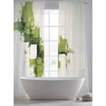 thumbnail image 5 of Abstract Watercolor Sheer Curtains 108 Inches Long 2 Panels White Green Ornamental Theme Light Filtering Semi Sheer Window Curtains Drapes for Bedroom Living Room 52"x108", 5 of 7
