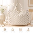 thumbnail image 6 of Gocvo Corduroy Tote Bag, Large Tote Bags for Women, Crossbody Shoulder Handbags for Work Travel（Khaki Plaid）, 6 of 7