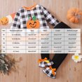 thumbnail image 3 of KPOPLK Toddler Baby Girl Clothes 12 18 24 Months 2t 3t 4t 5t Plaid Pumpkin Print Ruffle Top + Pants 2 Piece Outfit Set,Size 3-4 Years, 3 of 9