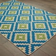 thumbnail image 2 of Oriental Weavers Cayman Indoor/Outdoor Rug - 2063Z - 7'10" x 10'10" - in Blue/ Green - Moroccan Lattice, Multi-Level Pile, Water, Stain and Fade Resistant, Hose Clean, Patio, Outdoor Living Rug, 2 of 3