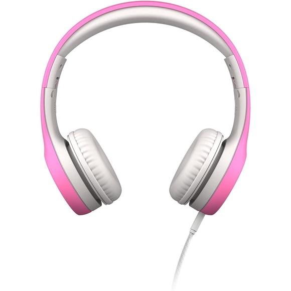 LilGadgets Connect + Kids Premium Volume Limited Auriculares con cable con SharePort y micrófono en línea (niños, niños pequeños) - Rosa
