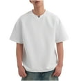 thumbnail image 2 of Styesk T-Shirts pour Hommes Chemise Décontractée Unie à Manches Courtes Col en V, 2 of 7