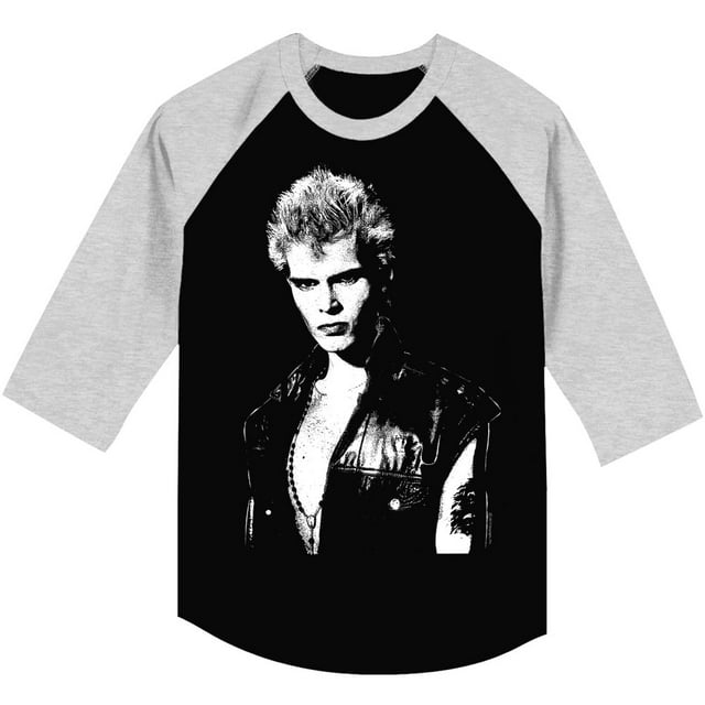 Billy Idol 80s Punk Rock Singer Profile Pose Adult 3/4 Sleeve Raglan T-Shirt Tee