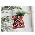 thumbnail image 2 of Christmas Linen Bags Xmas Buffalo Plaid Burlap Bags with Berry Pinecone, Small Gift Bag Christmas Tree Hanging Pendant, 2 of 2