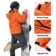 thumbnail image 5 of TACVASEN Women's Winter Waterproof Windproof Snow Ski Jackets Warm Thermal Fleece Thick Hooded Coat with Multi-Pockets for Outdoor Hiking Snowboarding Orange 2XL, 5 of 6