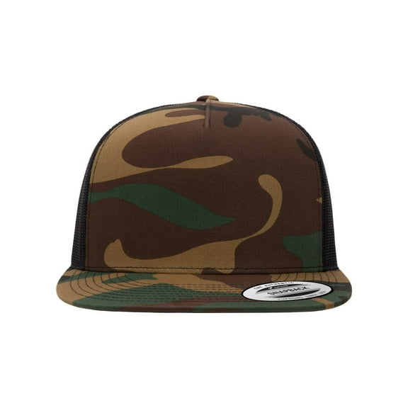 YP Classics - Five-Panel Classic Trucker Cap - 6006 - Green Camo/ Black