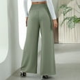thumbnail image 7 of Boho Pants for Women Beach Pants Lounge Trousers High Waisted Wide Leg Pants Pleated Belly Control Flowy Slacks, 7 of 7