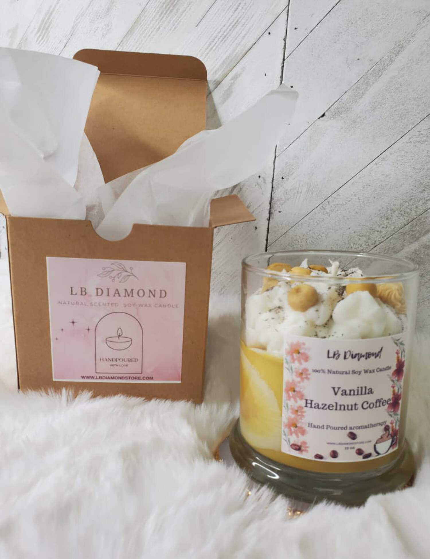 Vanilla  Hazelnut Coffee Whipped Natural Soy Wax Candle