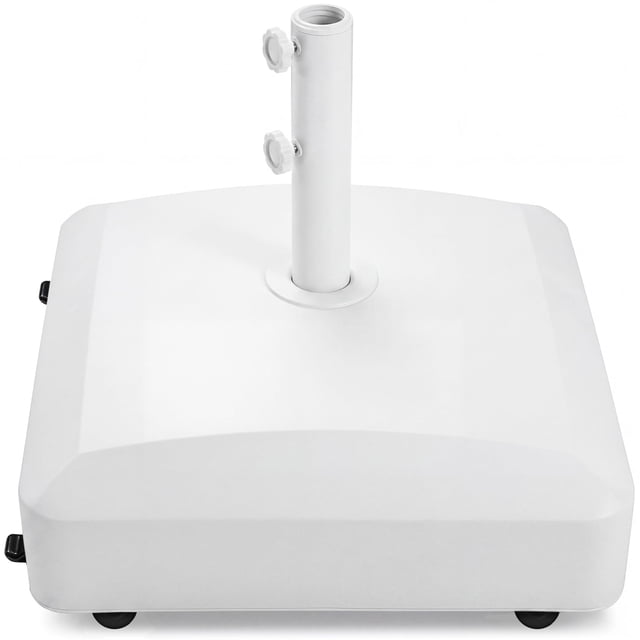 Base para sombrilla Best Choice de 56 kg de capacidad con ruedas, blanca