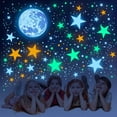 thumbnail image 3 of Glow in The Dark Stars,Glow in The Dark Stars and Moon for Ceiling Glow in The Dark Wall Decal Colorful Glowing Space Galaxy Wall Stickers for Boys Girls Bedroom Living Room Nursery Decor, 3 of 8