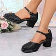 thumbnail image 5 of Miluxas Fashion Women Casual Round Head Sandals Comfy Casual High Heels Shoes A-Black 7.5(40), 5 of 9