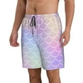 thumbnail image 2 of Wukai Fish Scale1 Print Beach Trunks with Compression Liner Swimsuit Quick Dry Beach Sports Shorts with Pocket-Large, 2 of 8