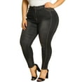 thumbnail image 1 of GRACE & GRANDEUR Juniors' Plus Size Stretch Mid Rise Washed Skinny Jeans, 1 of 7