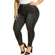 MODA NOVA Juniors' Plus Size Stretch Mid Rise Washed Skinny Jeans