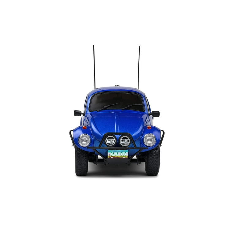 1975 Volkswagen Beetle Baja Blue Metallic with Stripes 1/18