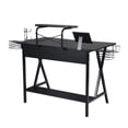 thumbnail image 2 of Xtrempro GD-100 Shelf Tray Basket Storage Tablet Station Power Strip Cable Management & Cup Holder Gaming Desk, Black, 2 of 4