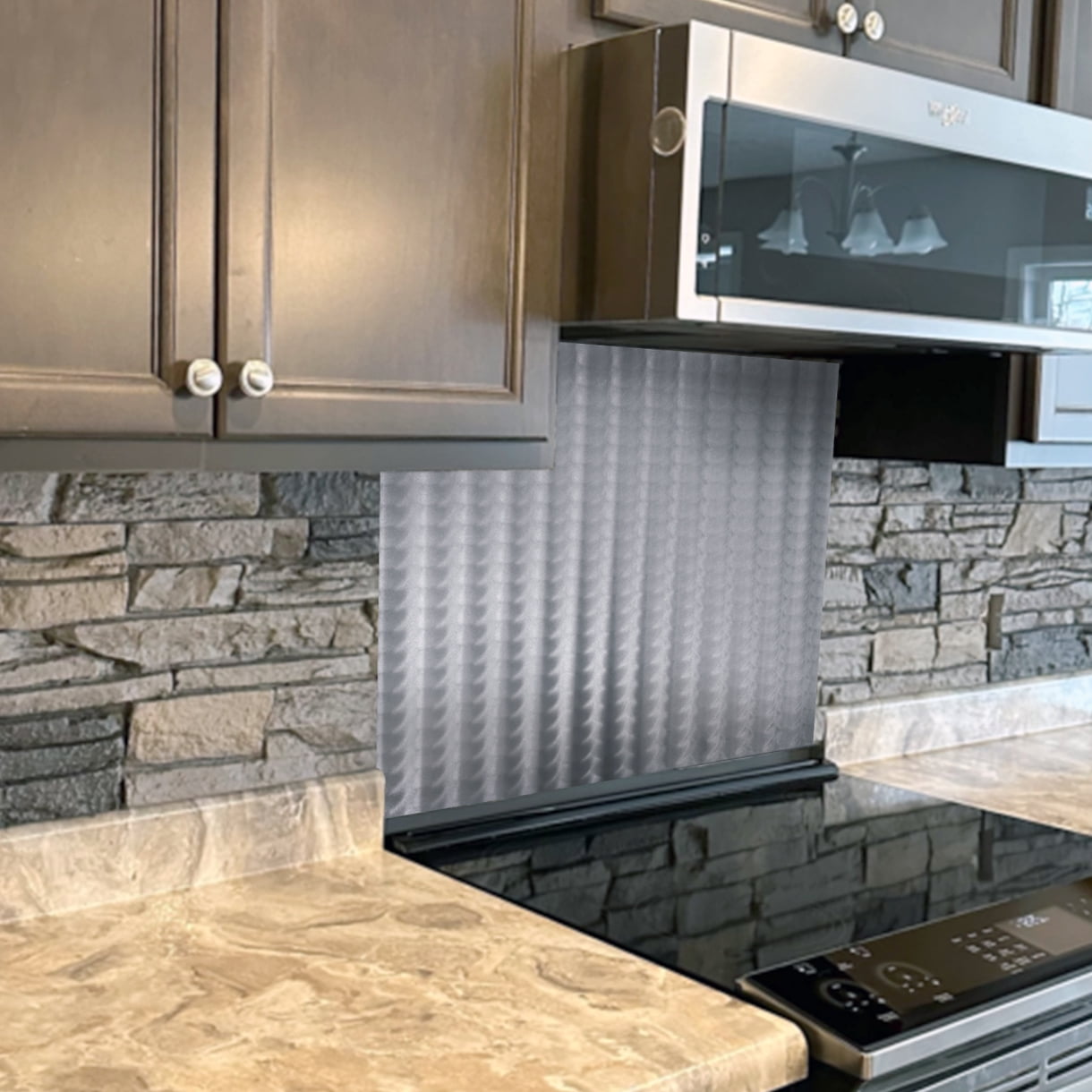 Linear Cascade Decorative Stainless Steel Kitchen Backsplash 24" x 30"