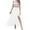 White, variant on Women's Flowy Maxi Skirt with Side Slit Elastic High Waisted Casual Summer Long Skirts Vacation A-Line Pleated Skirt