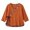 Orange, variant on Womens Hanfu Style Blouse 3/4 Sleeve V-Neck Embroidered Tee Button Retro Wrap Casual Summer Tops for Women